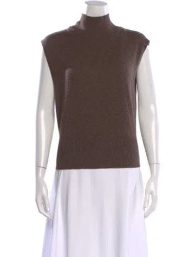 Pre-owned Reformation Cashmere Turtleneck Sweater In Brown