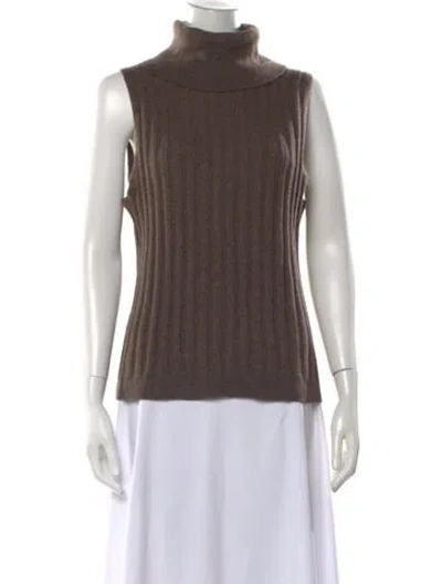 Pre-owned Reformation Cashmere Turtleneck Sweater In Brown