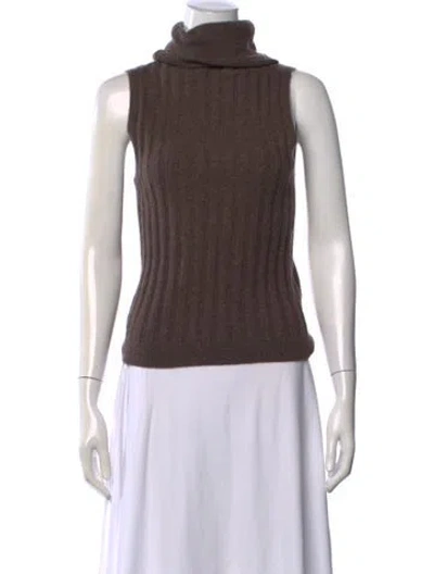 Pre-owned Reformation Cashmere Turtleneck Sweater In Brown