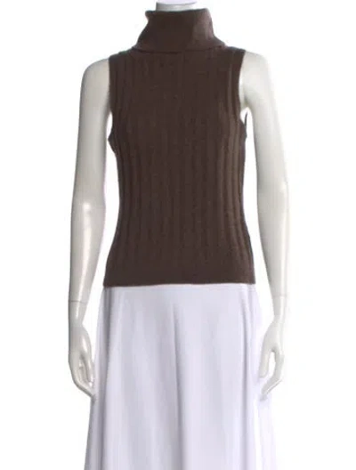 Pre-owned Reformation Cashmere Turtleneck Sweater In Brown