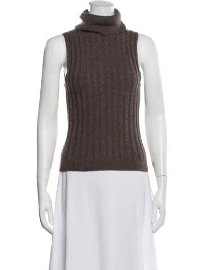 Pre-owned Reformation Cashmere Turtleneck Sweater In Brown