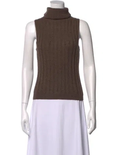 Pre-owned Reformation Cashmere Turtleneck Sweater In Brown