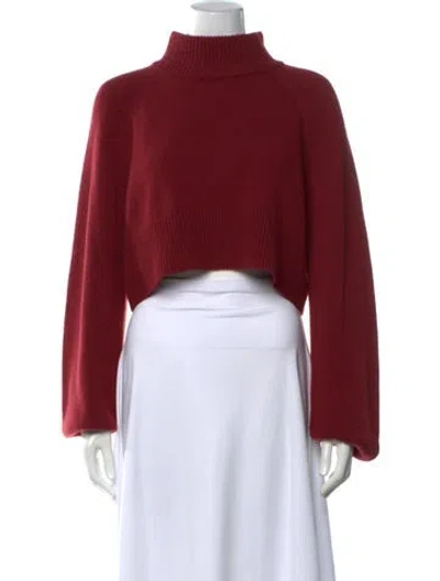 Pre-owned Reformation Cashmere Turtleneck Sweater In Burgundy