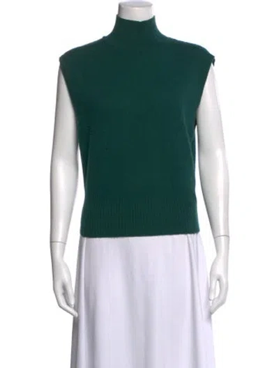 Pre-owned Reformation Cashmere Turtleneck Sweater In Green