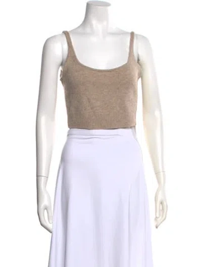 Pre-owned Reformation Cashmere V-neck Crop Top In Neutral