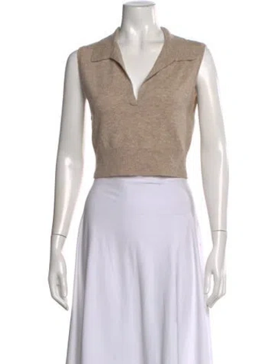 Pre-owned Reformation Cashmere V-neck Polo In Neutral