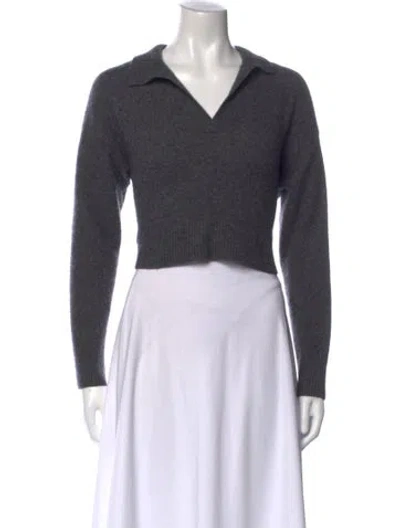 Pre-owned Reformation Cashmere V-neck Sweater In Black