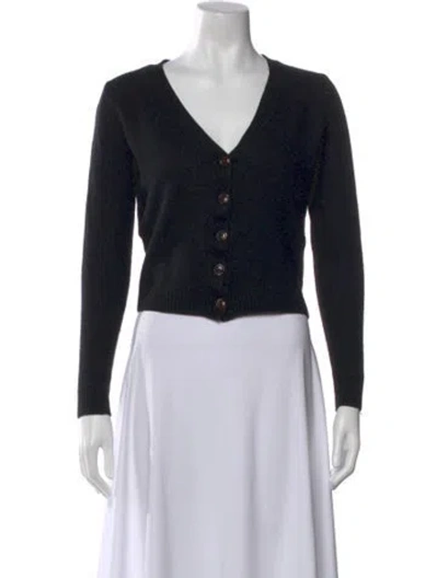 Pre-owned Reformation Cashmere V-neck Sweater In Black
