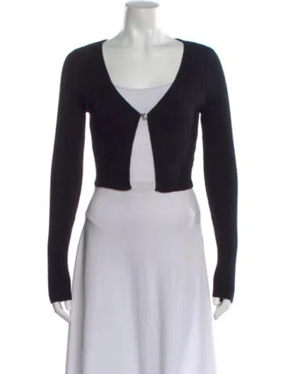Pre-owned Reformation Cashmere V-neck Sweater In Black