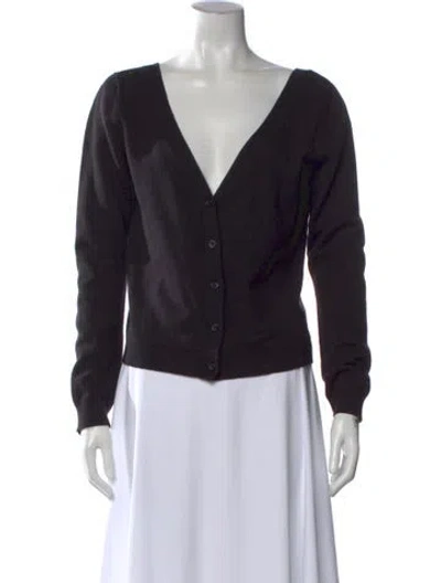 Pre-owned Reformation Cashmere V-neck Sweater In Black