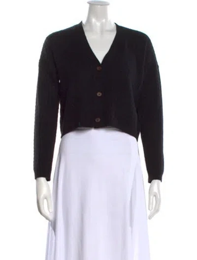 Pre-owned Reformation Cashmere V-neck Sweater In Black