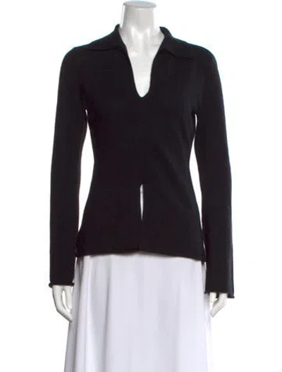 Pre-owned Reformation Cashmere V-neck Sweater In Black