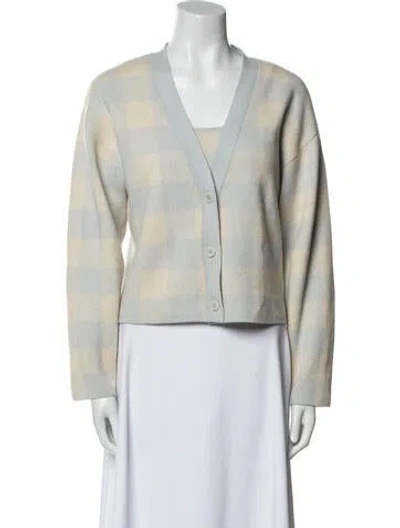 Pre-owned Reformation Cashmere V-neck Sweater In Blue