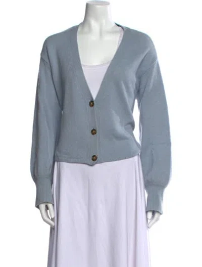 Pre-owned Reformation Cashmere V-neck Sweater In Blue