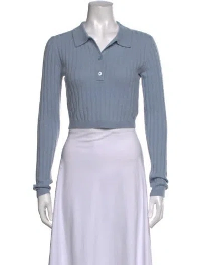 Pre-owned Reformation Cashmere V-neck Sweater In Blue