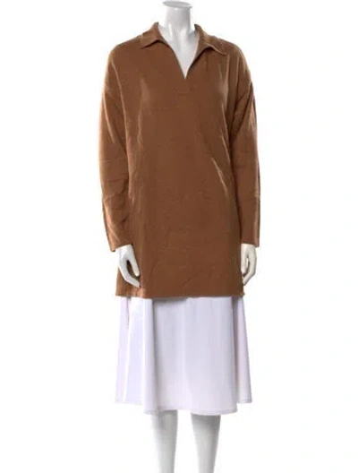 Pre-owned Reformation Cashmere V-neck Sweater In Brown