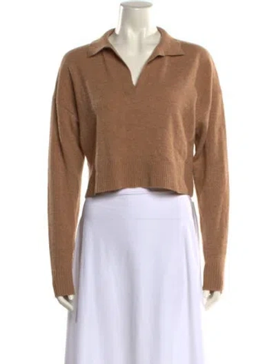 Pre-owned Reformation Cashmere V-neck Sweater In Brown