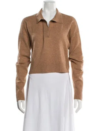 Pre-owned Reformation Cashmere V-neck Sweater In Brown