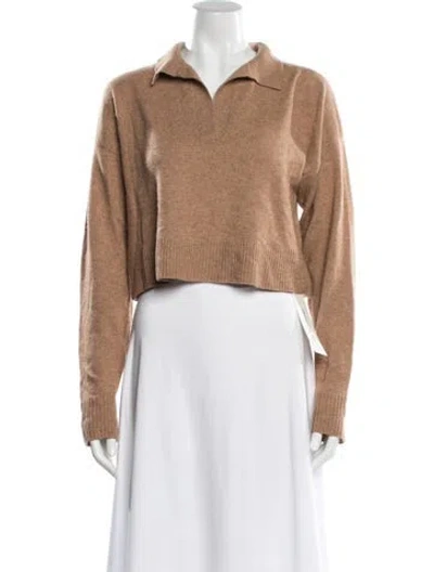 Pre-owned Reformation Cashmere V-neck Sweater In Brown