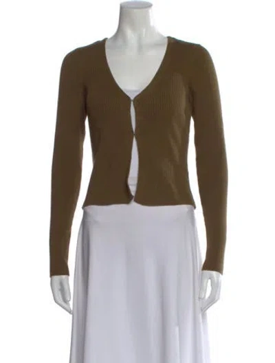 Pre-owned Reformation Cashmere V-neck Sweater In Brown