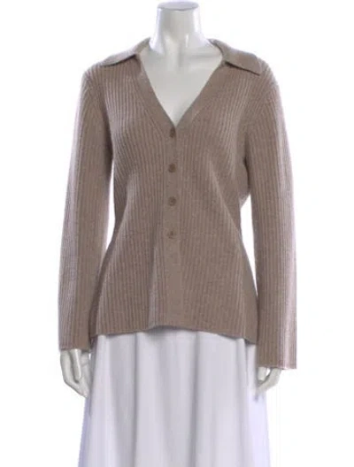 Pre-owned Reformation Cashmere V-neck Sweater In Brown