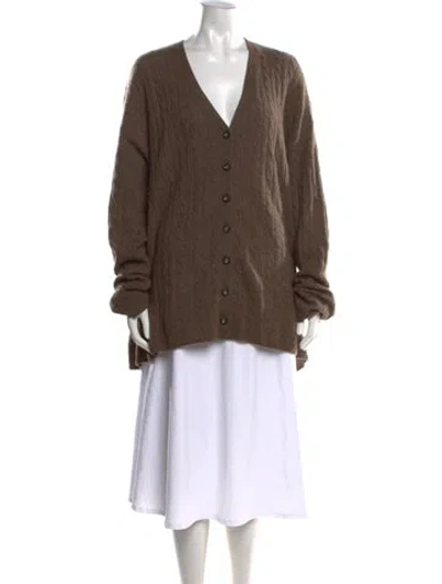 Pre-owned Reformation Cashmere V-neck Sweater In Brown