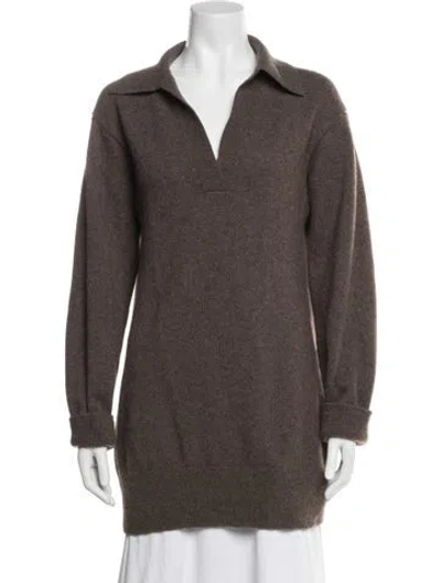 Pre-owned Reformation Cashmere V-neck Sweater In Brown