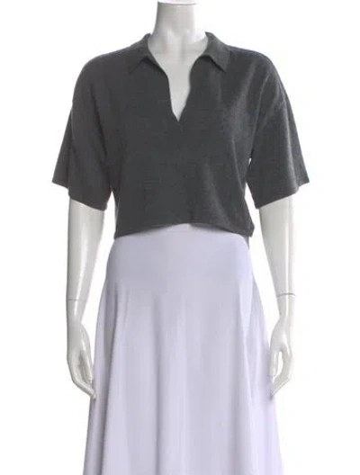 Pre-owned Reformation Cashmere V-neck Sweater In Gray