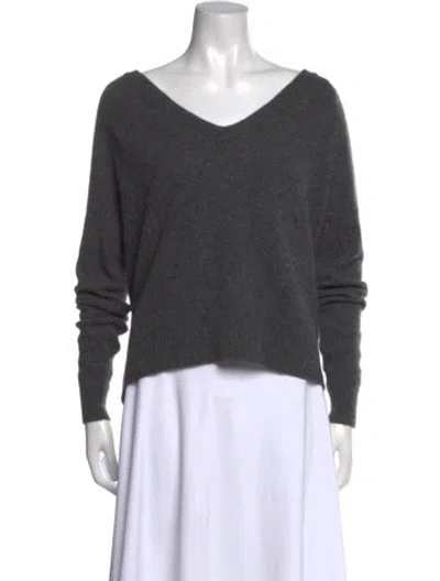 Pre-owned Reformation Cashmere V-neck Sweater In Gray