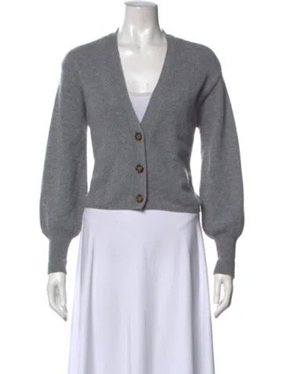 Pre-owned Reformation Cashmere V-neck Sweater In Gray