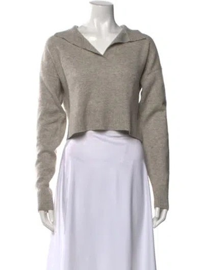 Pre-owned Reformation Cashmere V-neck Sweater In Gray