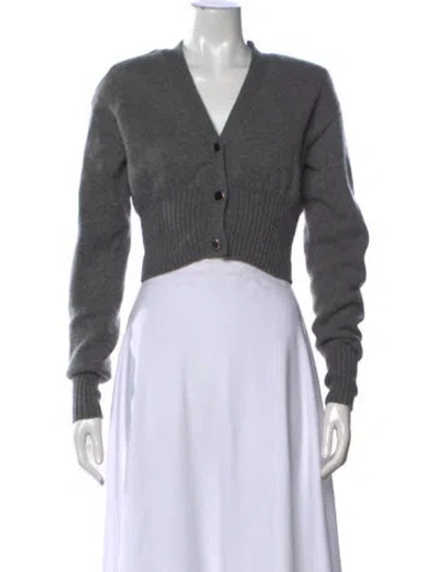 Pre-owned Reformation Cashmere V-neck Sweater In Gray