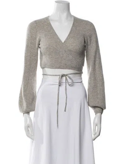 Pre-owned Reformation Cashmere V-neck Sweater In Gray