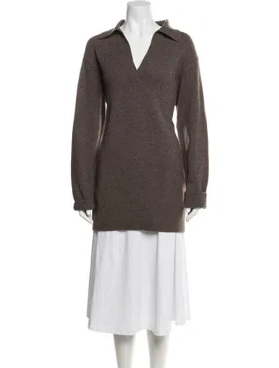 Pre-owned Reformation Cashmere V-neck Sweater In Gray
