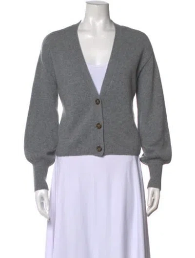 Pre-owned Reformation Cashmere V-neck Sweater In Grey