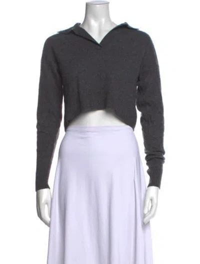 Pre-owned Reformation Cashmere V-neck Sweater In Grey