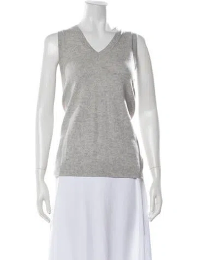 Pre-owned Reformation Cashmere V-neck Sweater In Grey