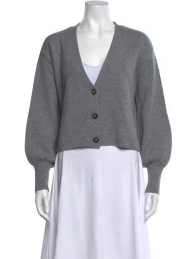 Pre-owned Reformation Cashmere V-neck Sweater In Grey