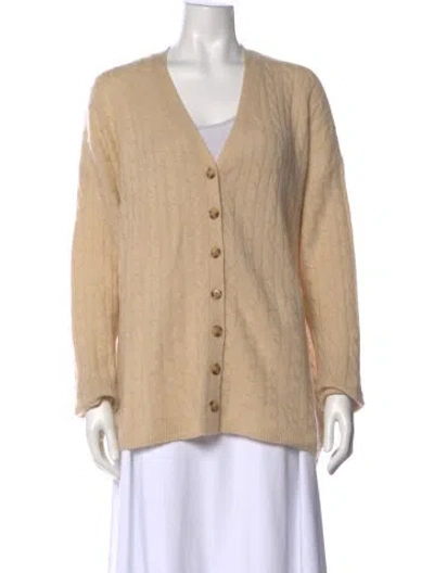Pre-owned Reformation Cashmere V-neck Sweater In Neutral