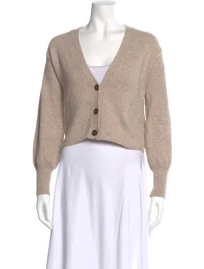 Pre-owned Reformation Cashmere V-neck Sweater In Neutral