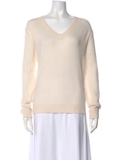 Pre-owned Reformation Cashmere V-neck Sweater In Neutral