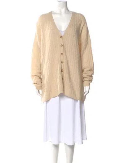 Pre-owned Reformation Cashmere V-neck Sweater In Neutral
