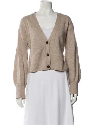 Pre-owned Reformation Cashmere V-neck Sweater In Neutral