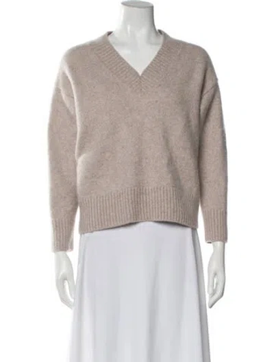 Pre-owned Reformation Cashmere V-neck Sweater In Neutral