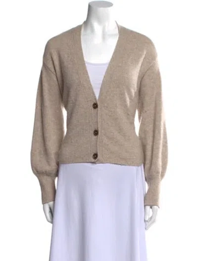 Pre-owned Reformation Cashmere V-neck Sweater In Neutral