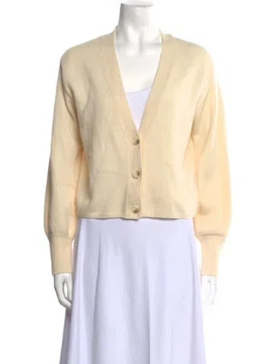 Pre-owned Reformation Cashmere V-neck Sweater In Neutral
