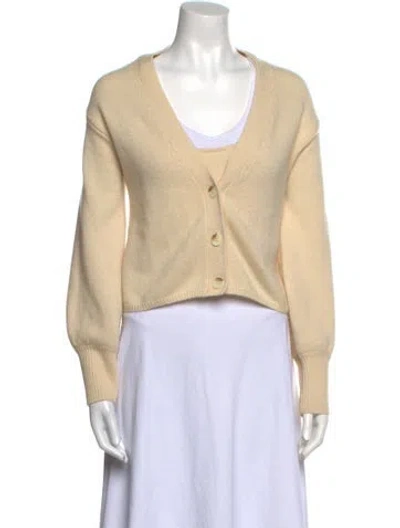 Pre-owned Reformation Cashmere V-neck Sweater In Neutral