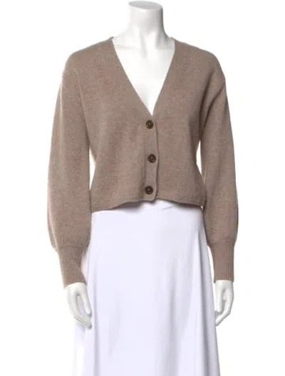 Pre-owned Reformation Cashmere V-neck Sweater In Neutral