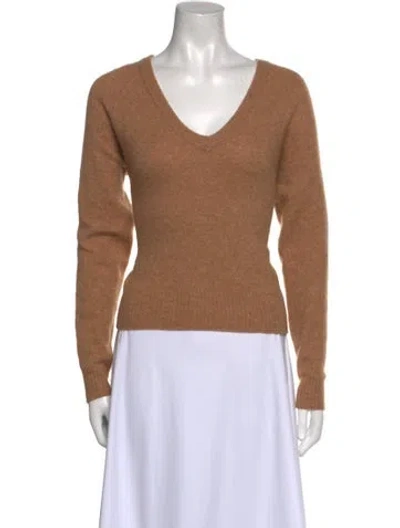 Pre-owned Reformation Cashmere V-neck Sweater In Neutral