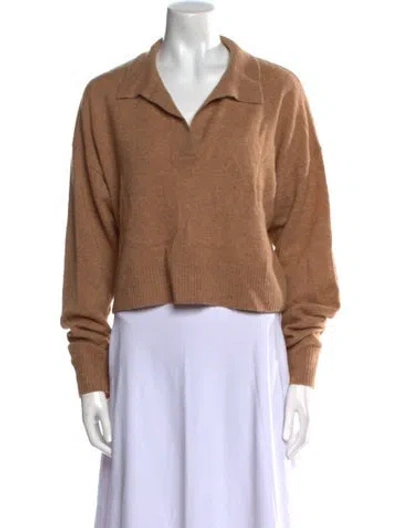 Pre-owned Reformation Cashmere V-neck Sweater In Neutral